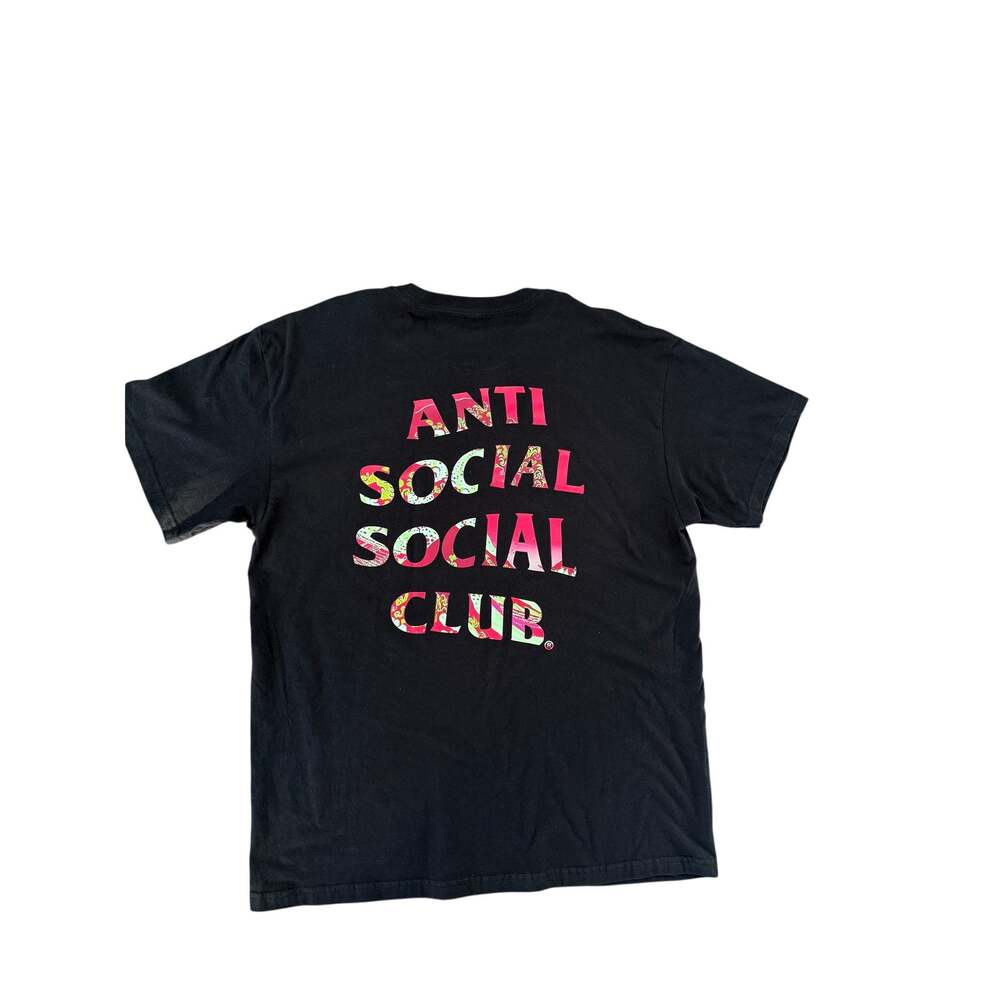 NWOT Black Anti Social Social Club Tonkotsu Pink Blue Tee XXL 22x30 (WH-5)